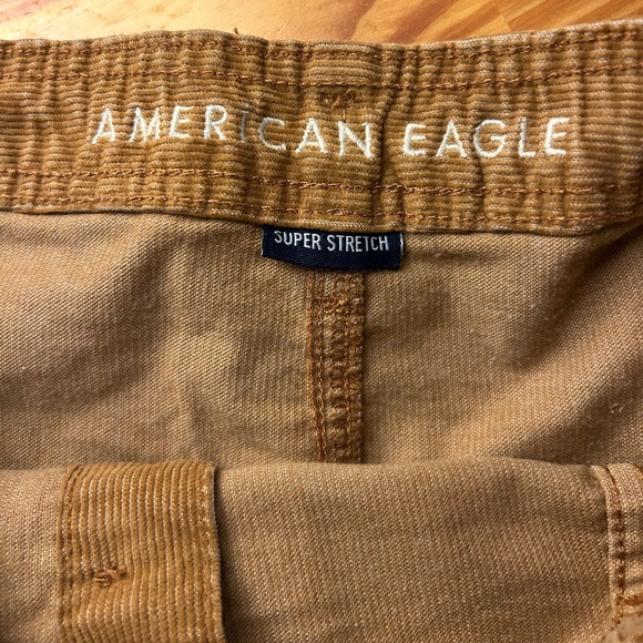 Brown corduroy skirt with tie up belt and buttons - Picture 5 of 7